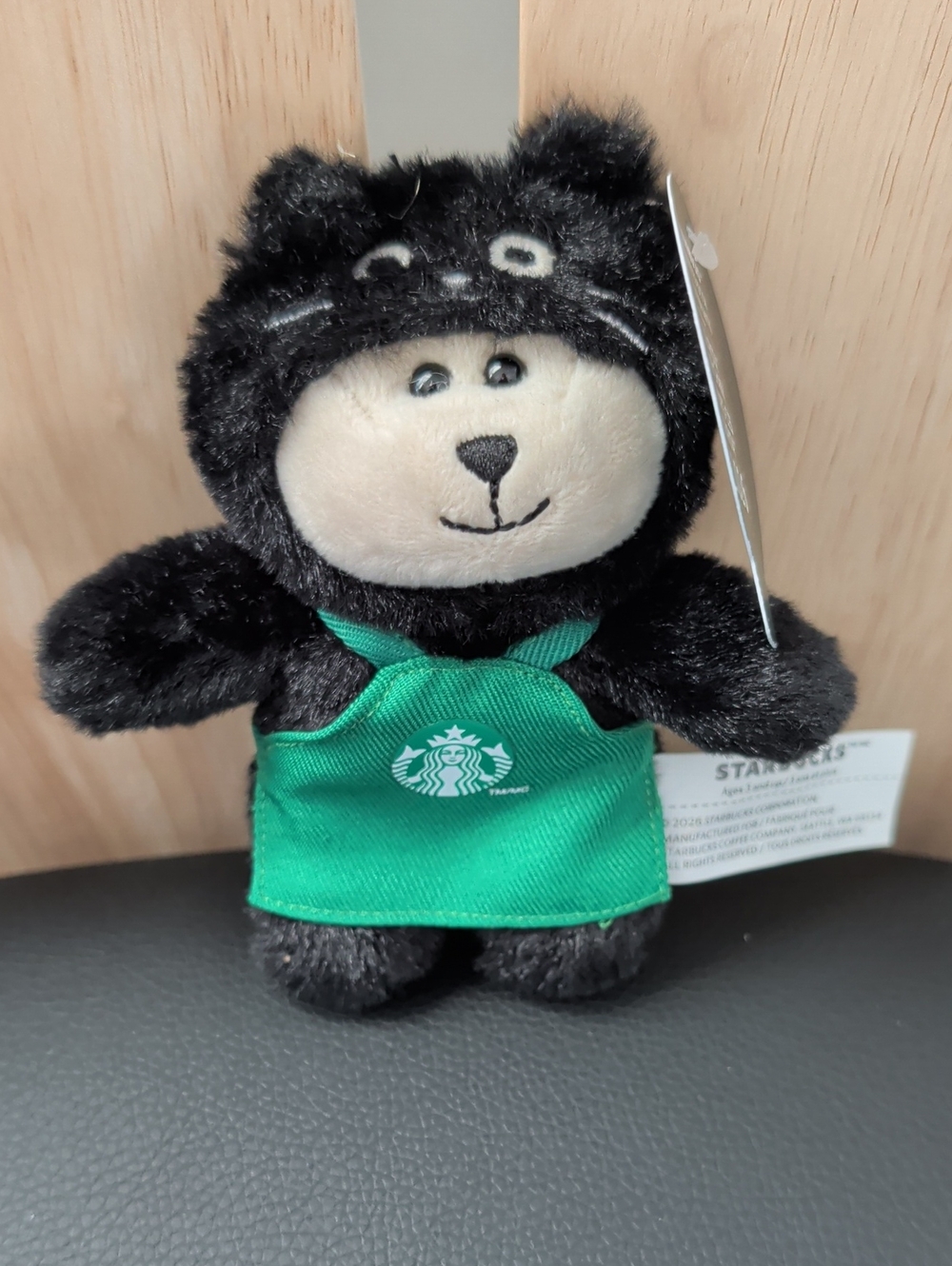 Starbucks Halloween Black Cat Bear Plush Keychain NWT
